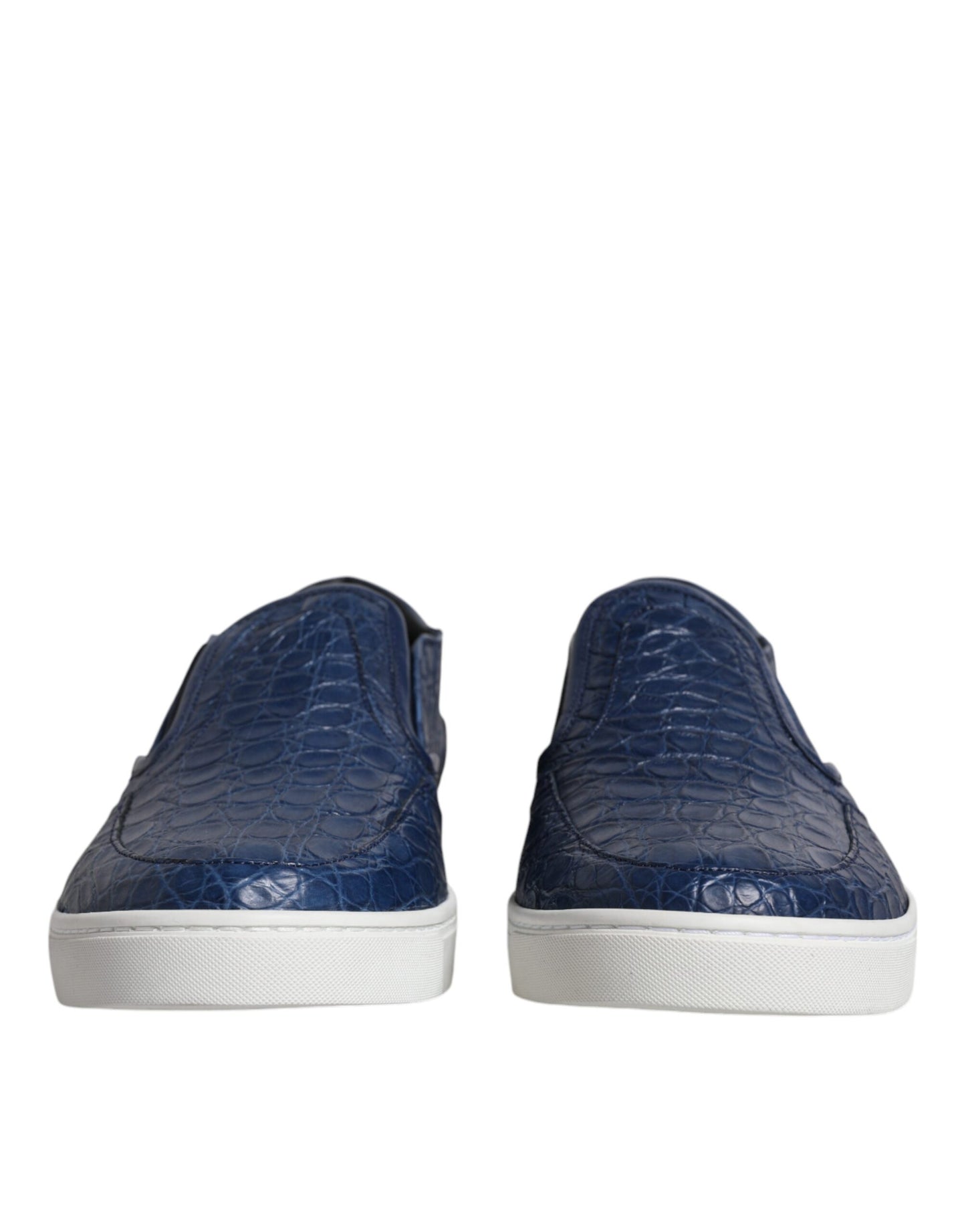 Zapatillas deportivas de piel exótica de cocodrilo azul para hombre