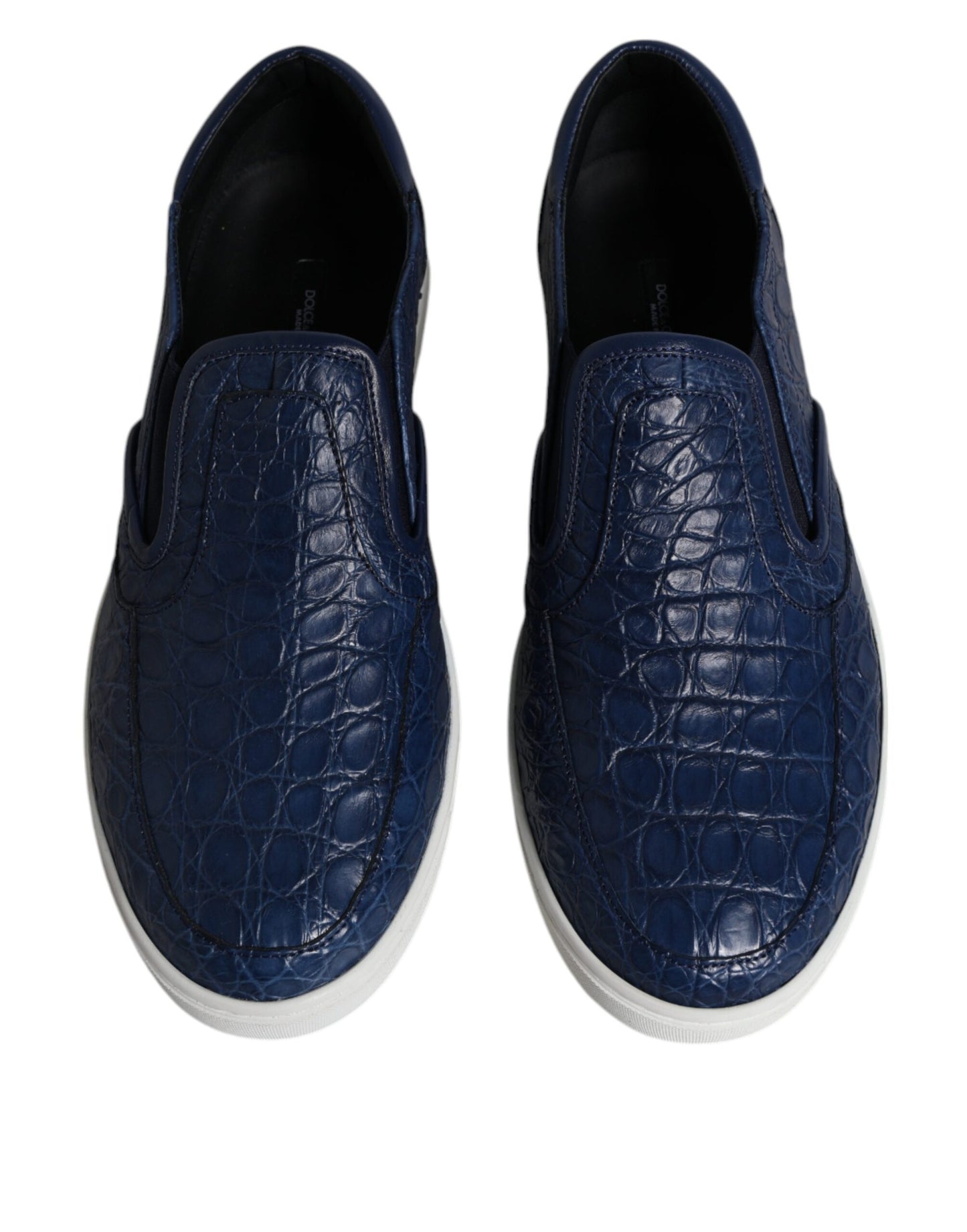 Zapatillas deportivas de piel exótica de cocodrilo azul para hombre