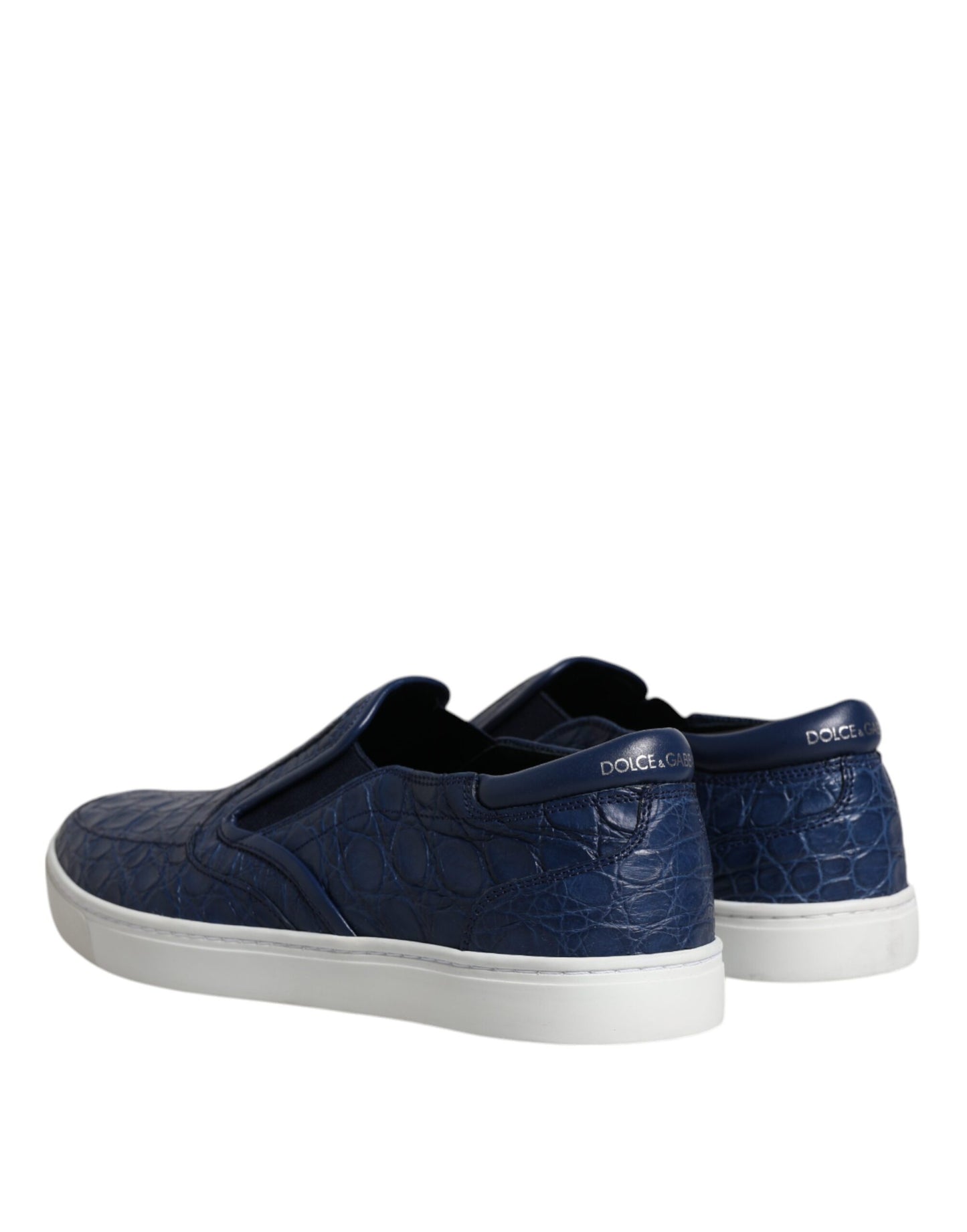 Zapatillas deportivas de piel exótica de cocodrilo azul para hombre