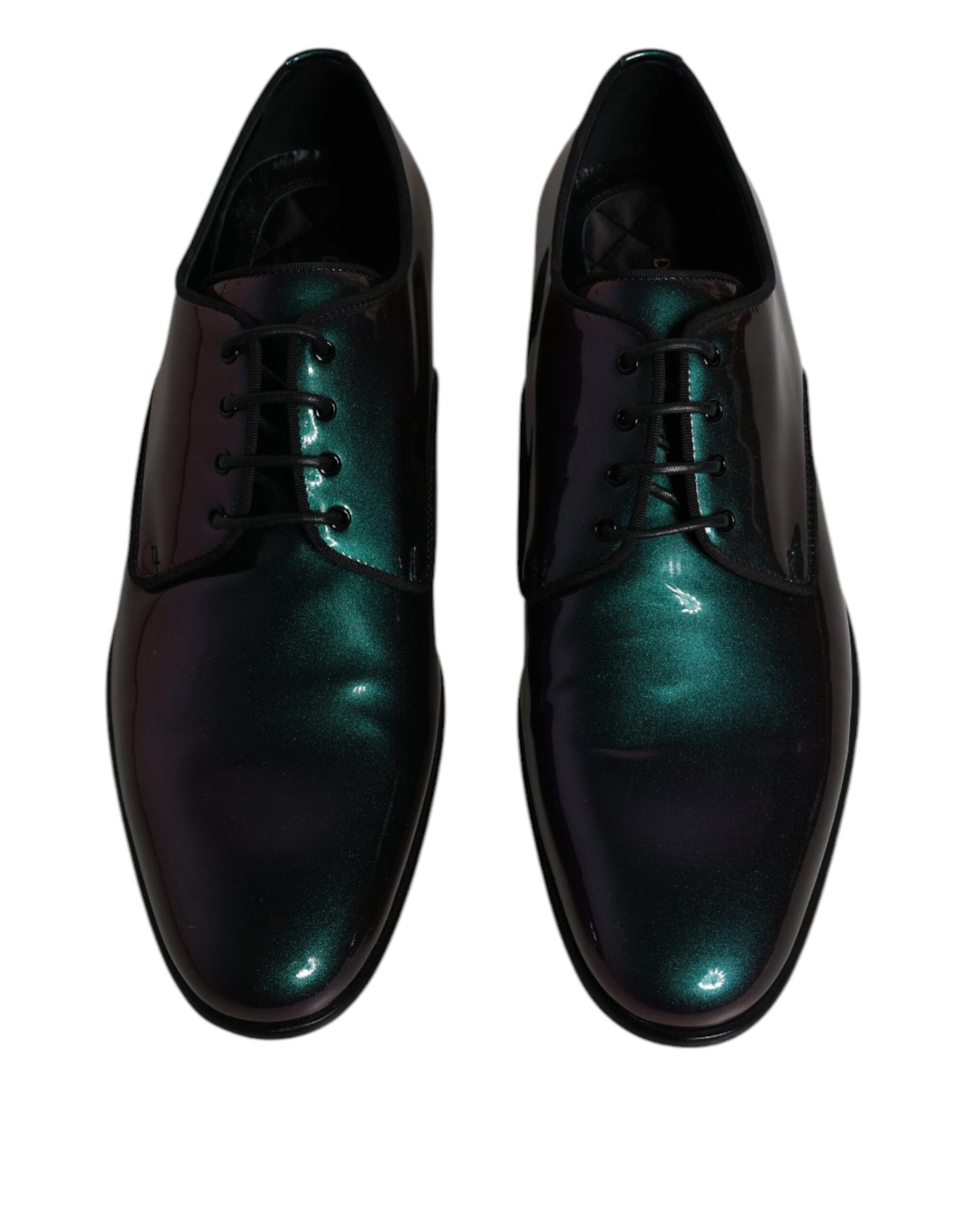 Zapatos de vestir Derby de piel charol con diseño de pavo real para hombre