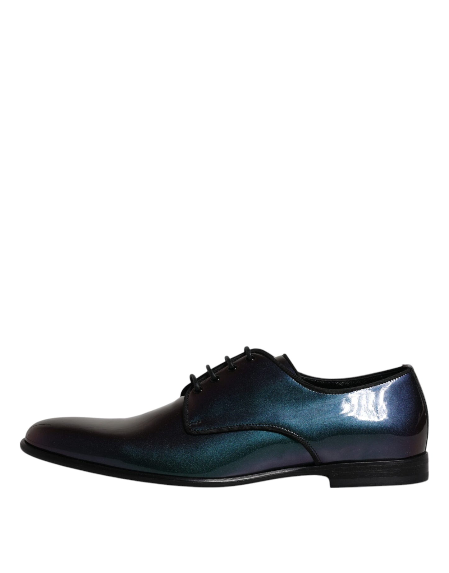 Zapatos de vestir Derby de piel charol con diseño de pavo real para hombre