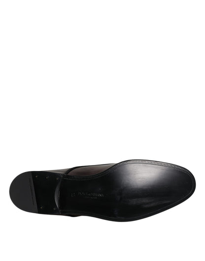Zapatos de vestir Derby de piel charol con diseño de pavo real para hombre