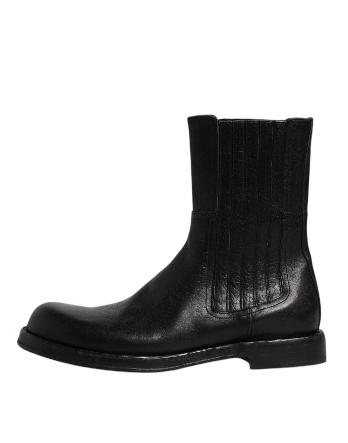Botas de media pantorrilla de cuero de caballo negro
