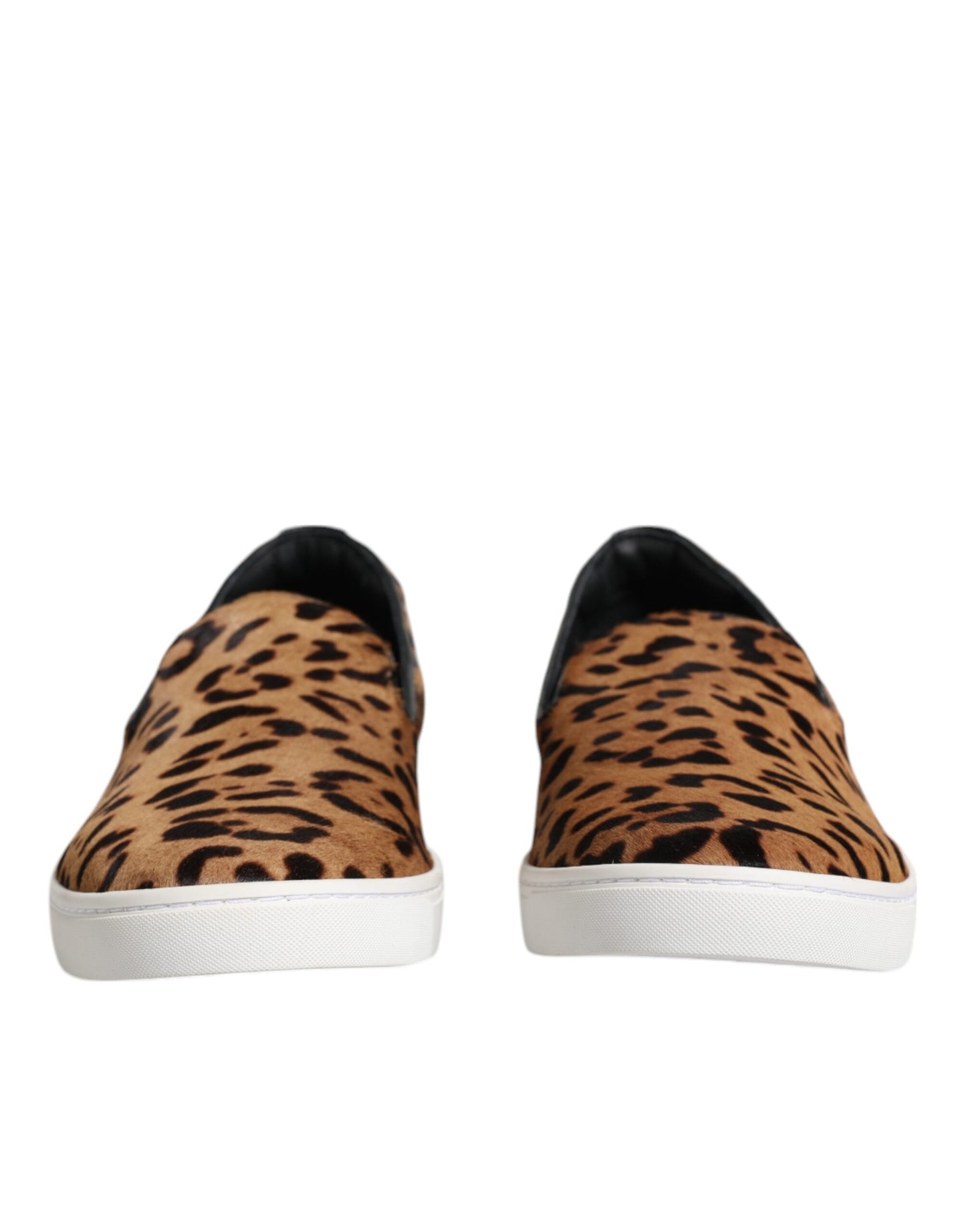 Zapatillas deportivas de piel de becerro marrón con estampado de leopardo para hombre