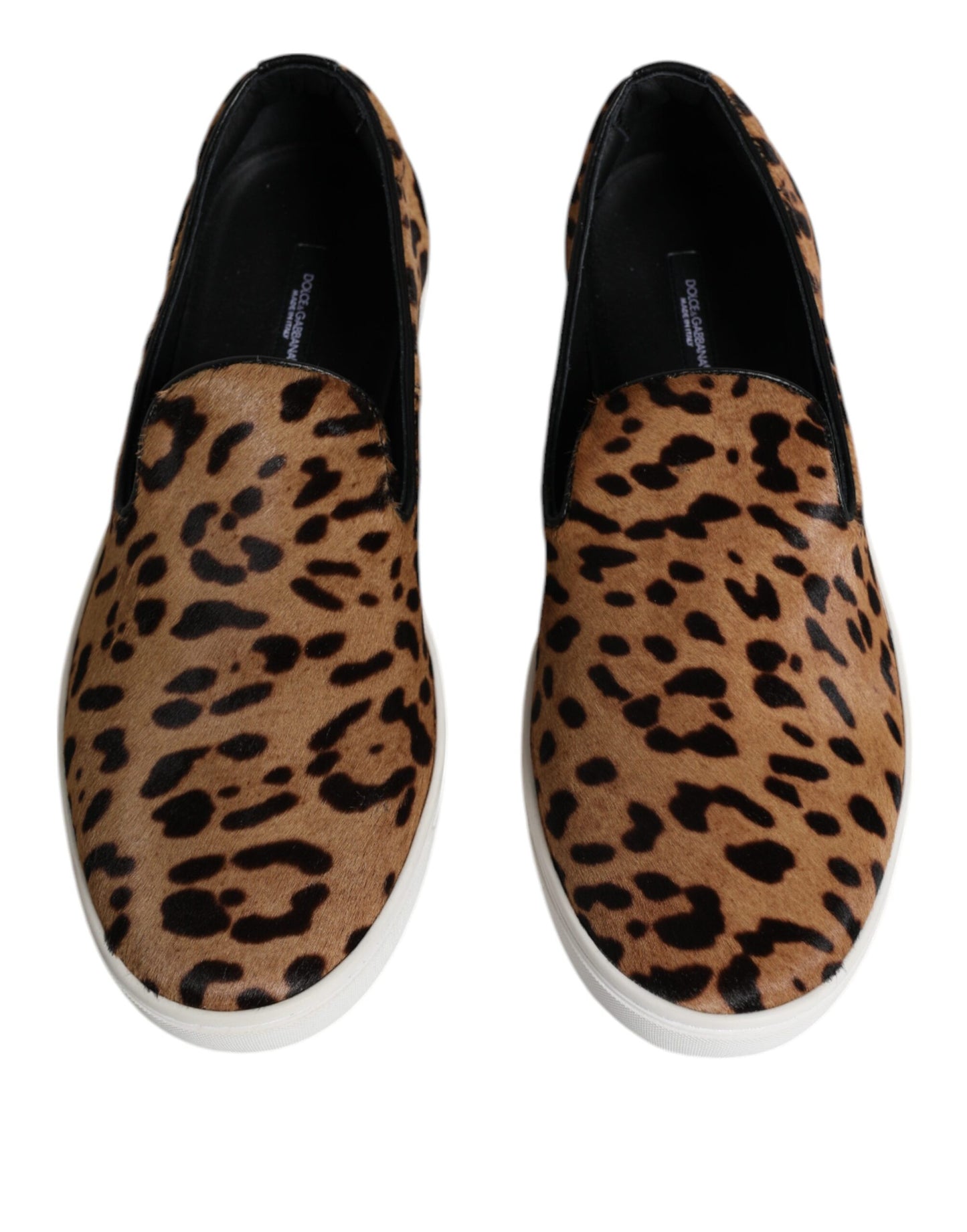 Zapatillas deportivas de piel de becerro marrón con estampado de leopardo para hombre