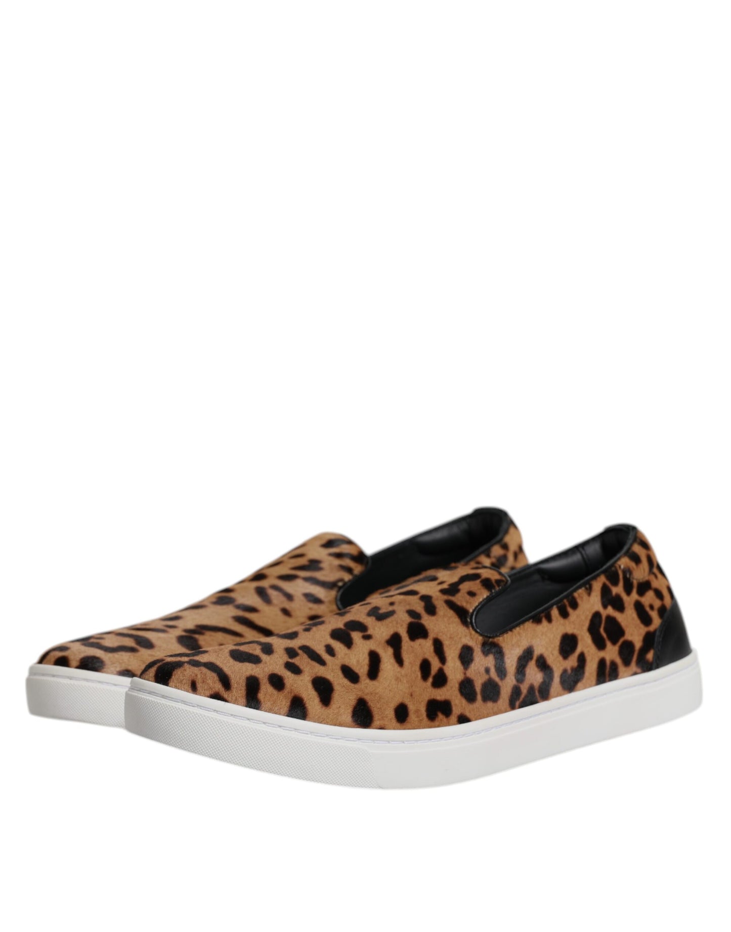 Zapatillas deportivas de piel de becerro marrón con estampado de leopardo para hombre