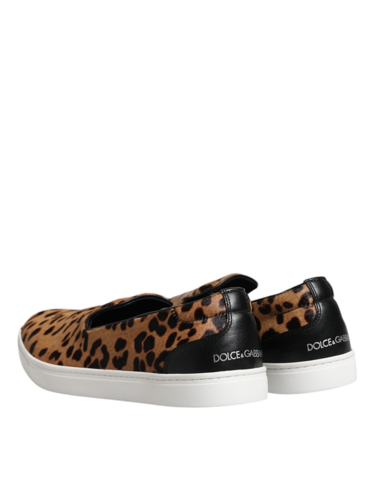 Zapatillas deportivas de piel de becerro marrón con estampado de leopardo para hombre