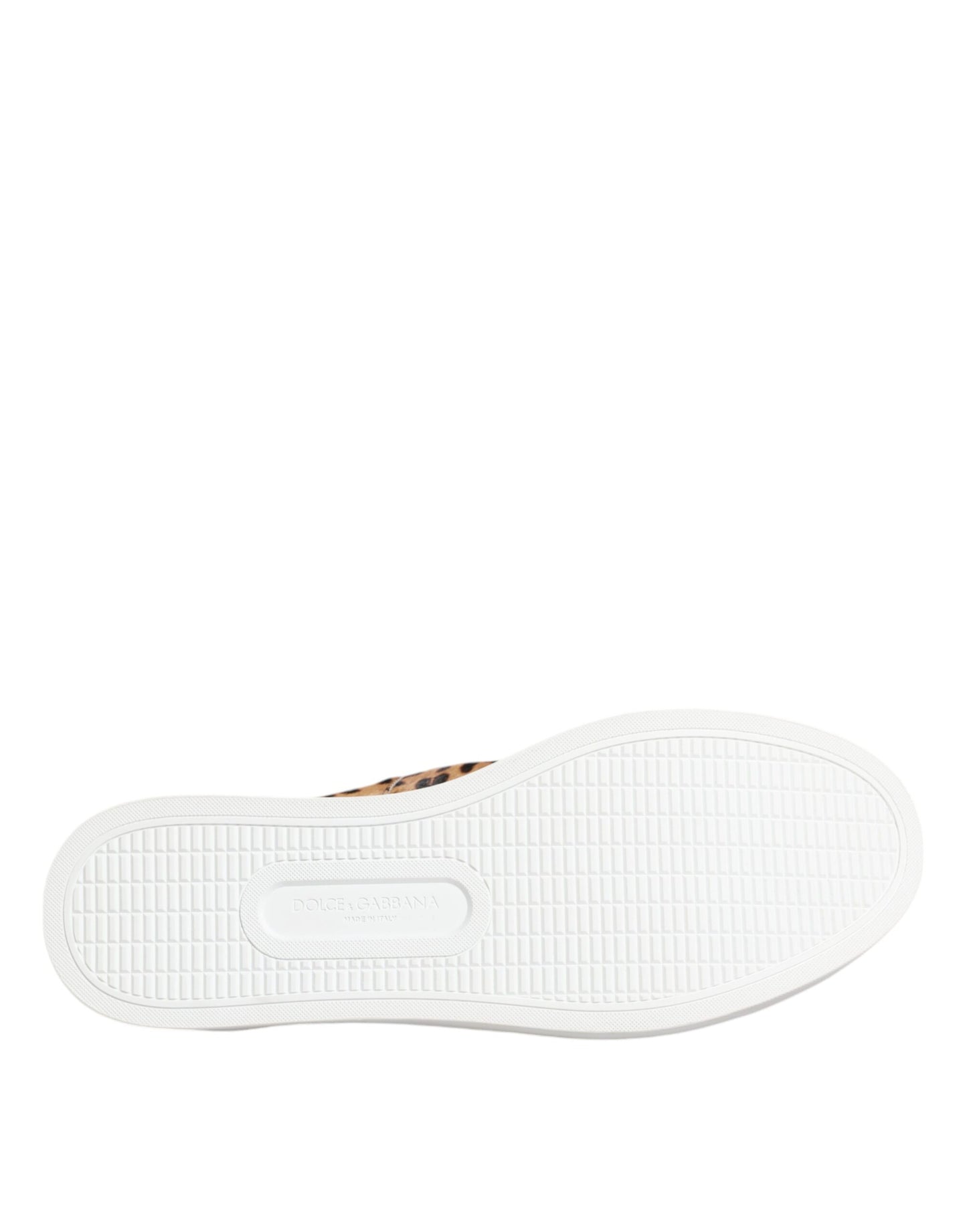 Zapatillas deportivas de piel de becerro marrón con estampado de leopardo para hombre