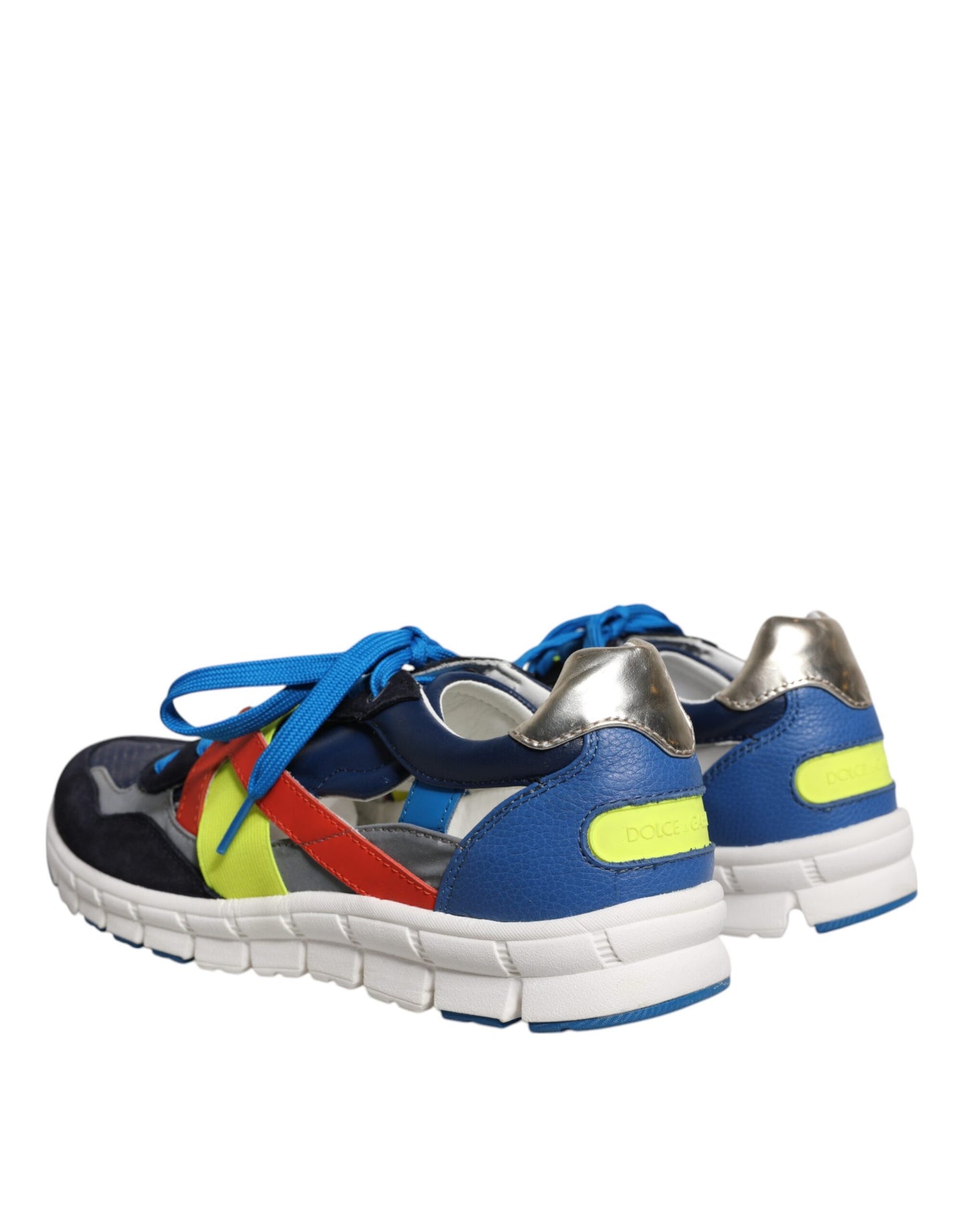 Zapatillas bajas de ante y cuero multicolor