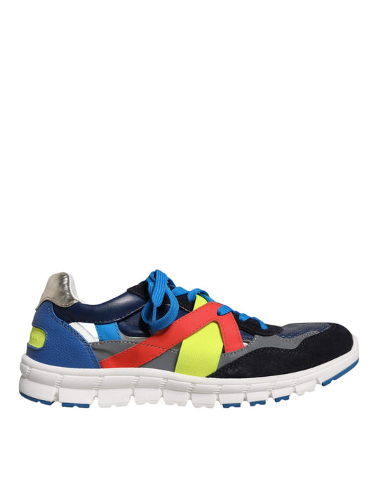 Zapatillas bajas de ante y cuero multicolor