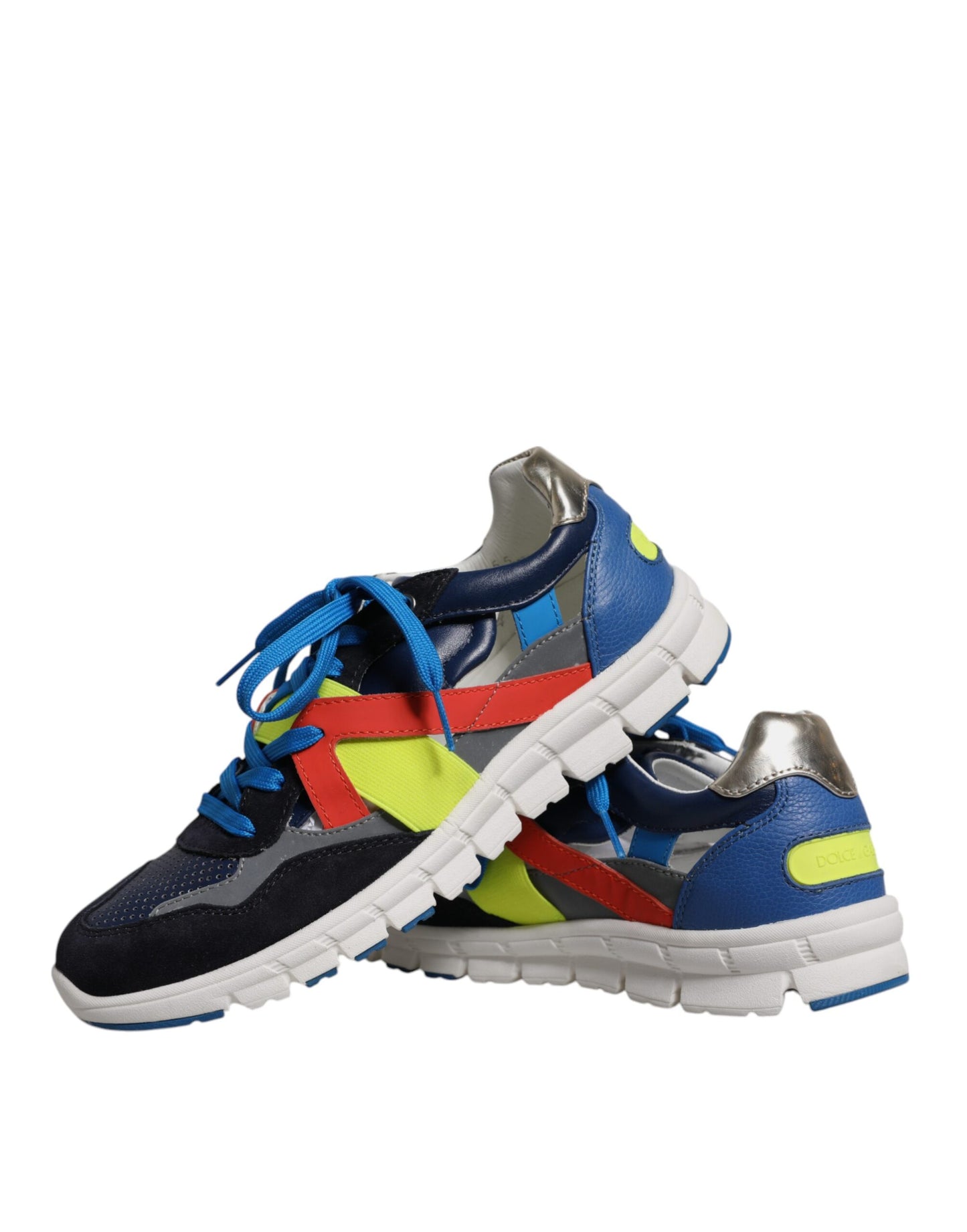 Zapatillas bajas de ante y cuero multicolor