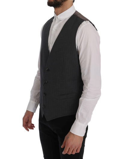 Chaleco elegante de rayas grises