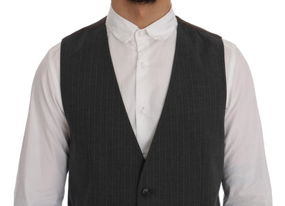 Chaleco elegante de rayas grises