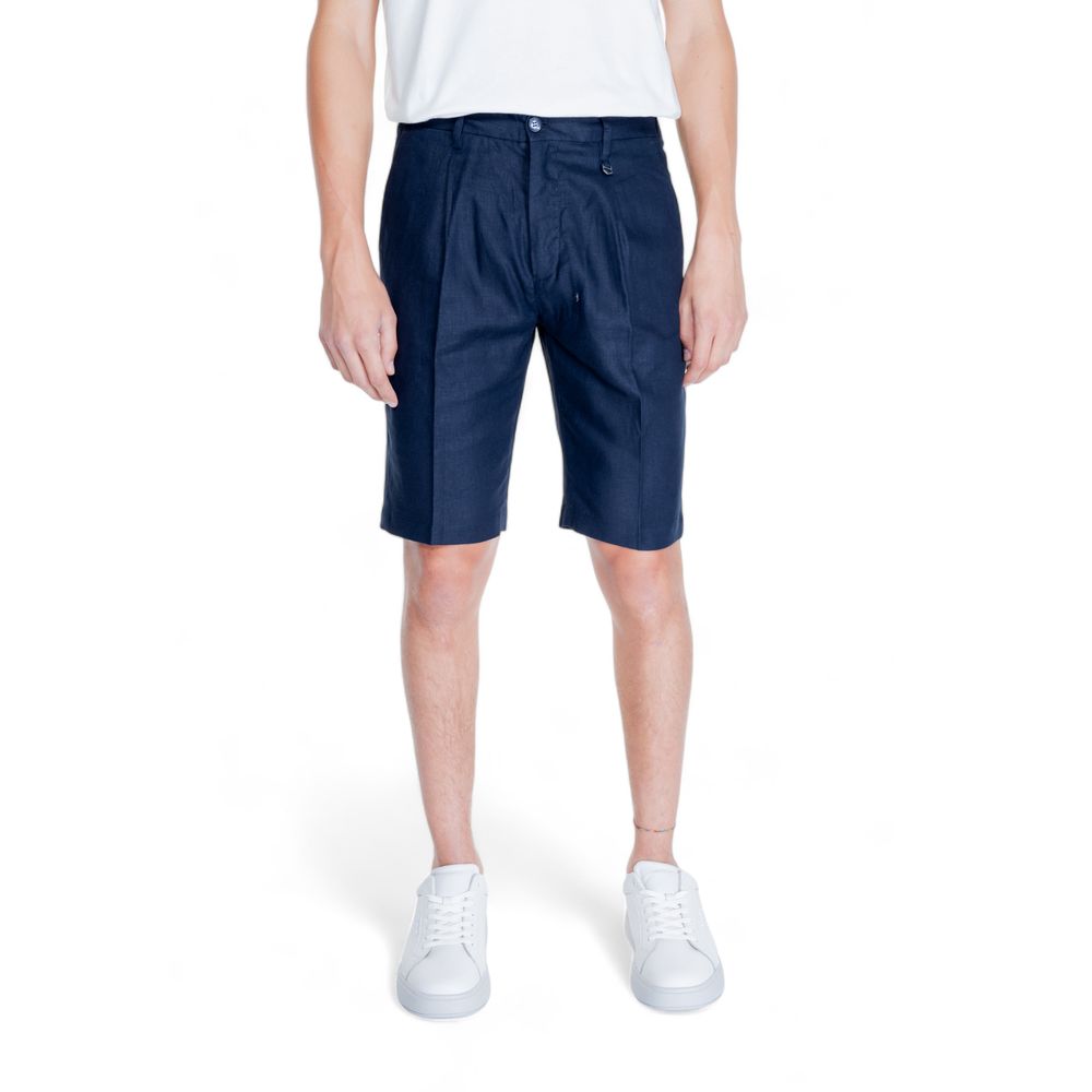 Pantalón corto de lino azul