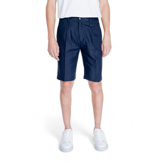 Pantalón corto de lino azul