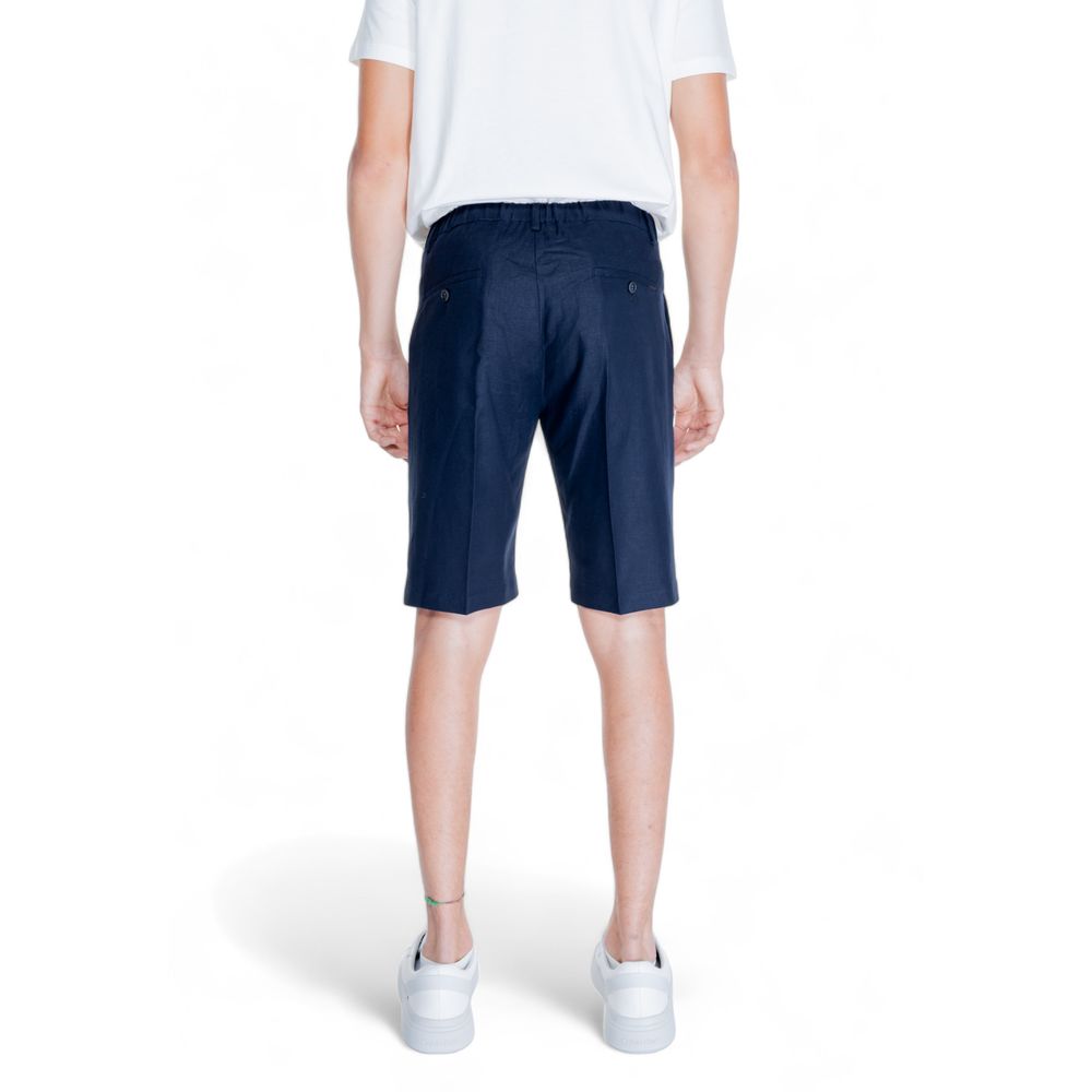 Pantalón corto de lino azul