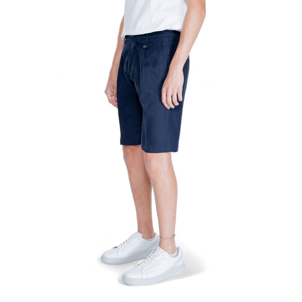 Pantalón corto de lino azul