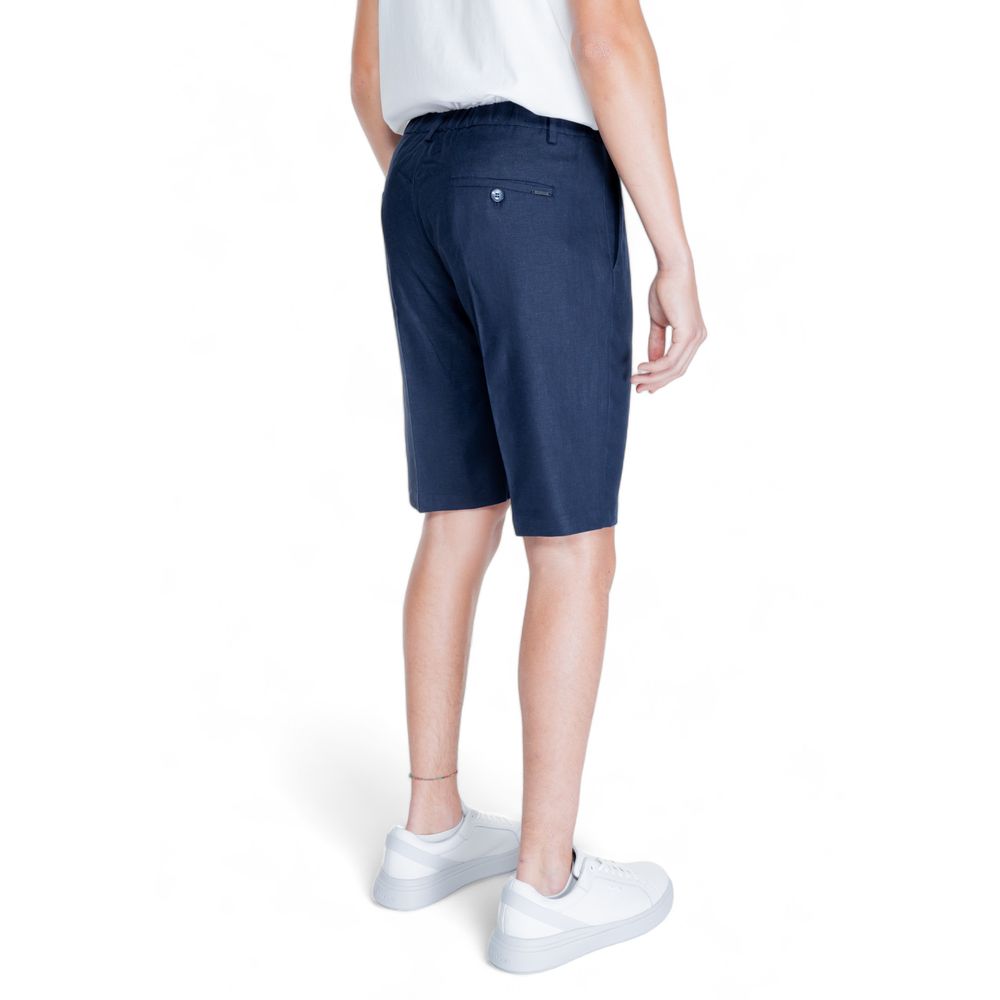 Pantalón corto de lino azul