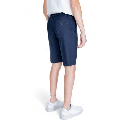 Pantalón corto de lino azul