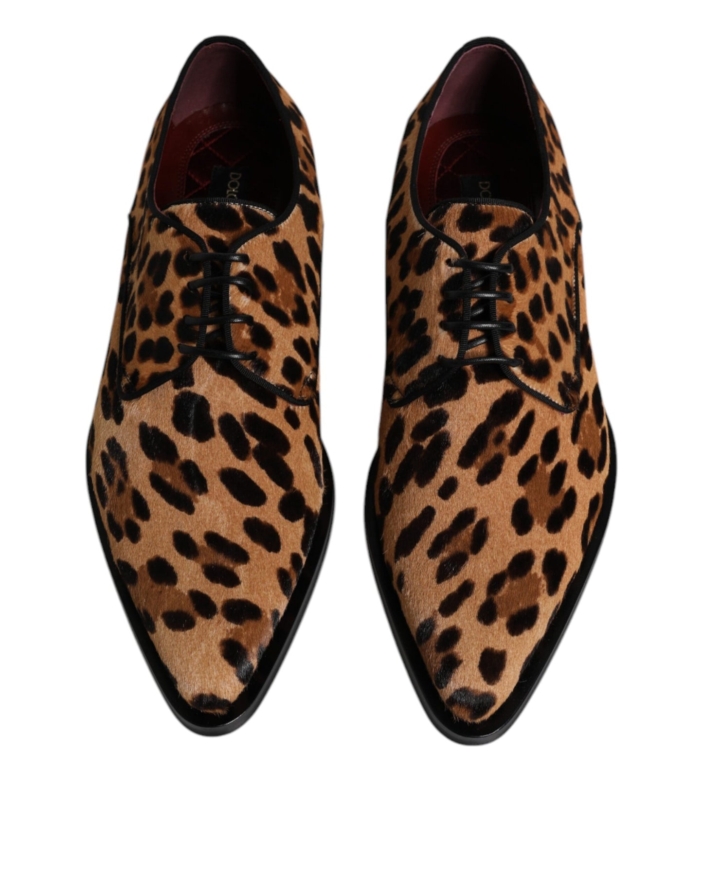 Zapatos de vestir formales Derby de leopardo marrón para hombre