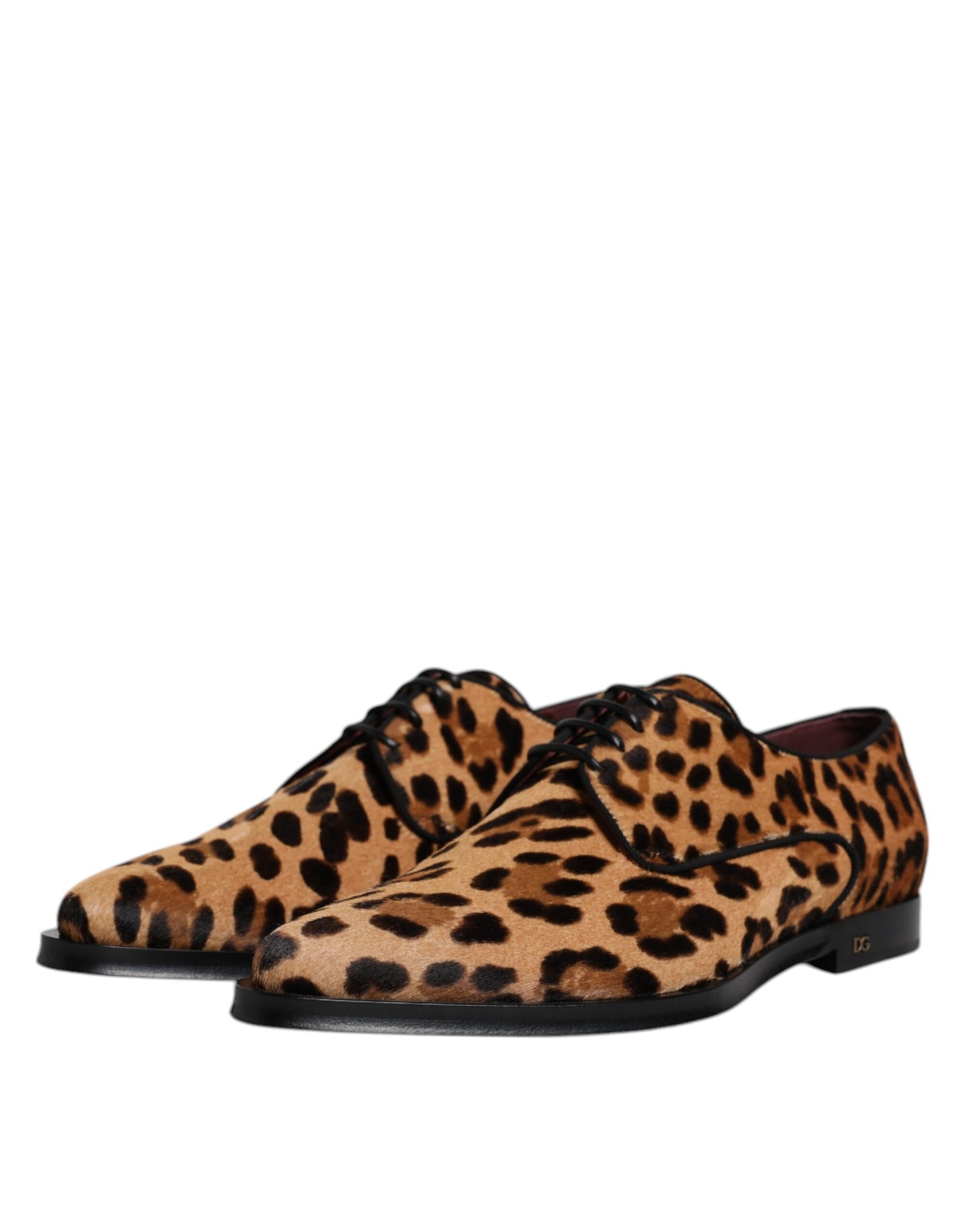 Zapatos de vestir formales Derby de leopardo marrón para hombre