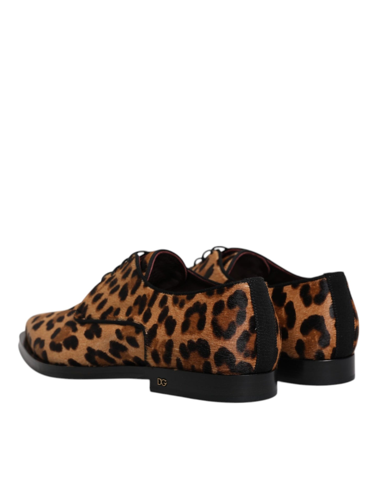 Zapatos de vestir formales Derby de leopardo marrón para hombre