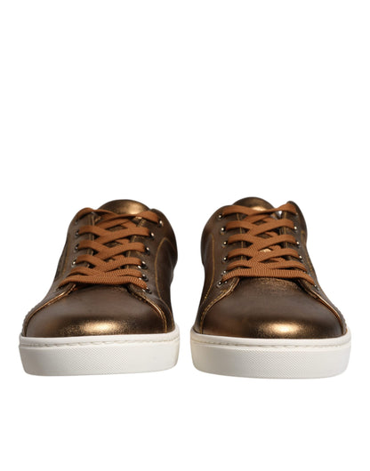 Zapatillas deportivas de cuero dorado con logo de Londres para hombre