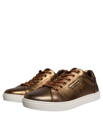 Zapatillas deportivas de cuero dorado con logo de Londres para hombre