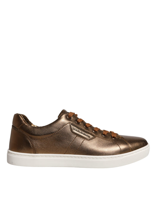 Zapatillas deportivas de cuero dorado con logo de Londres para hombre