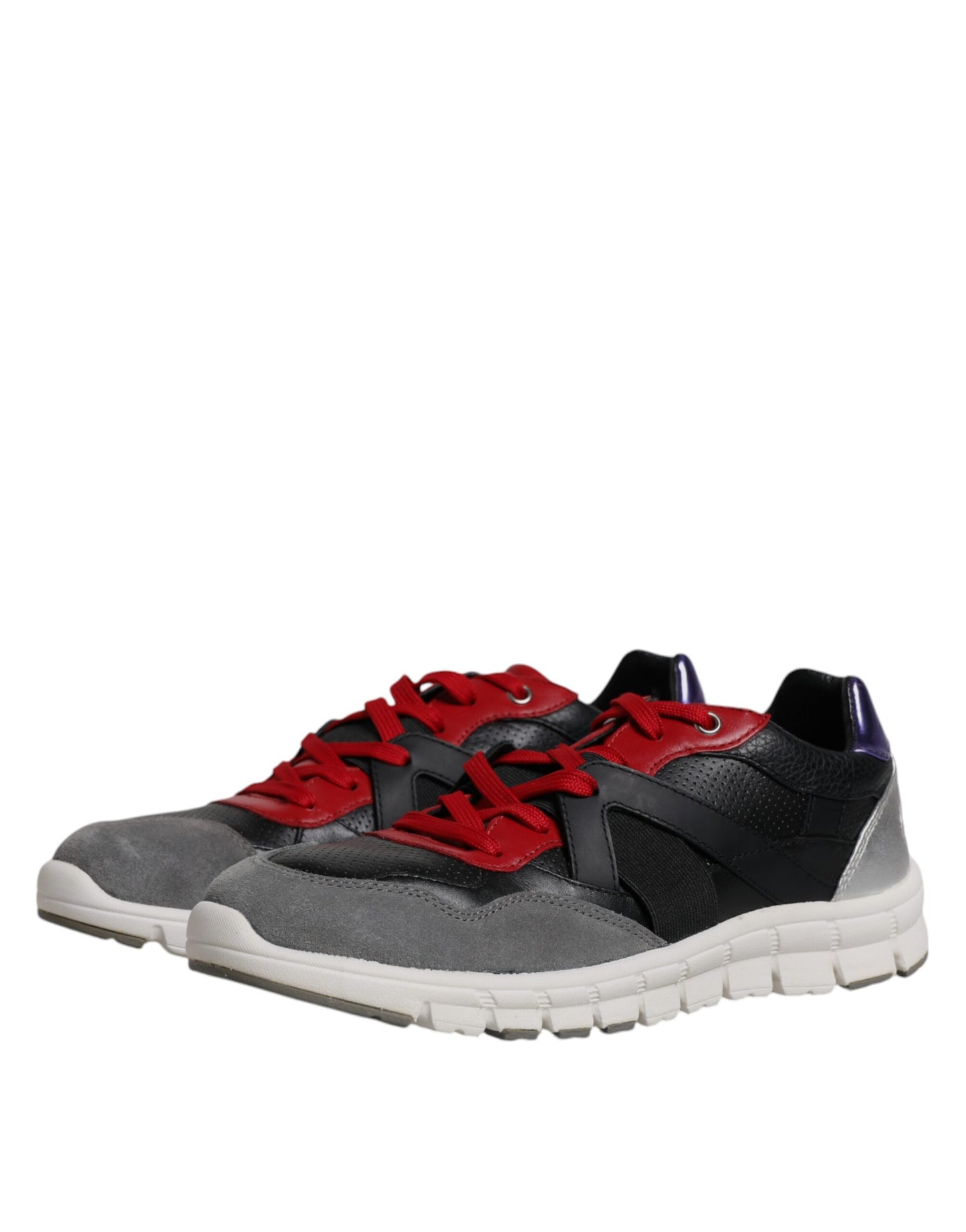Zapatillas bajas de ante y cuero multicolor