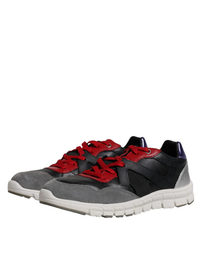 Zapatillas bajas de ante y cuero multicolor