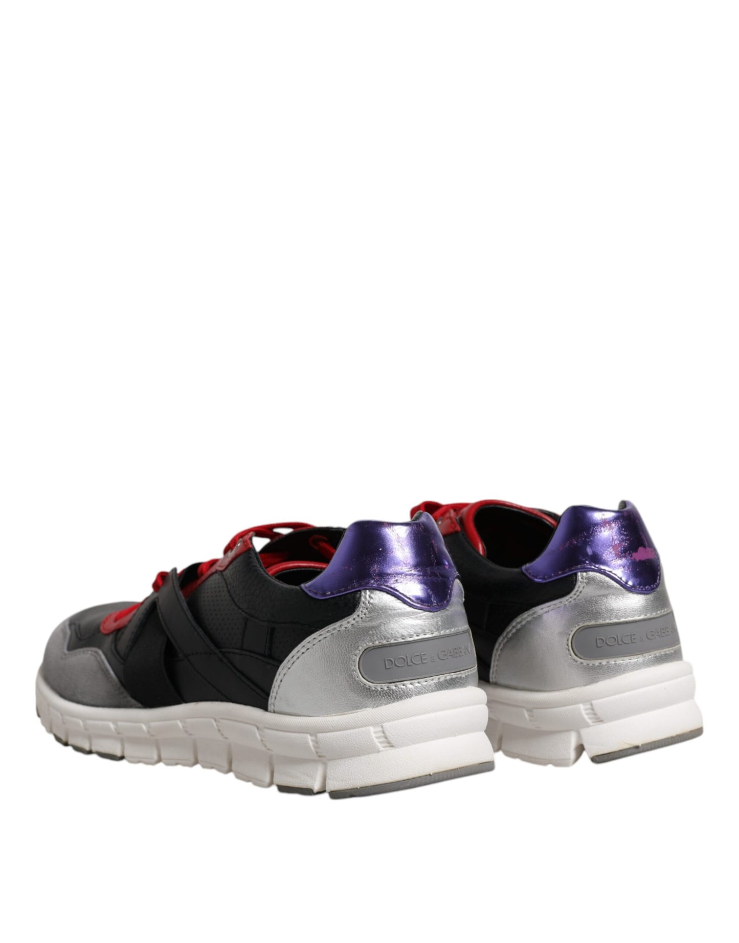 Zapatillas bajas de ante y cuero multicolor