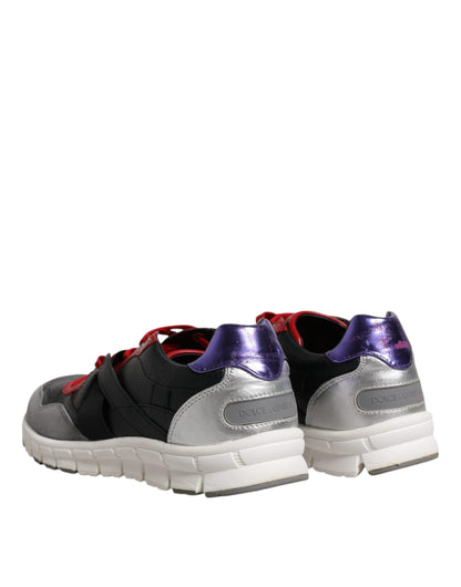 Zapatillas bajas de ante y cuero multicolor