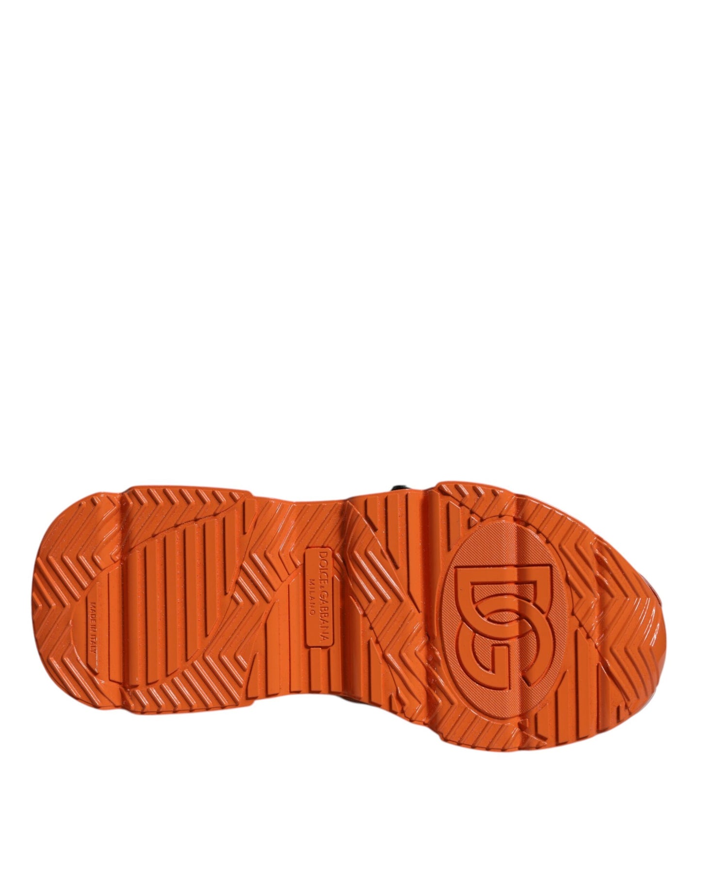 Zapatillas altas gruesas con paneles múltiples en color naranja