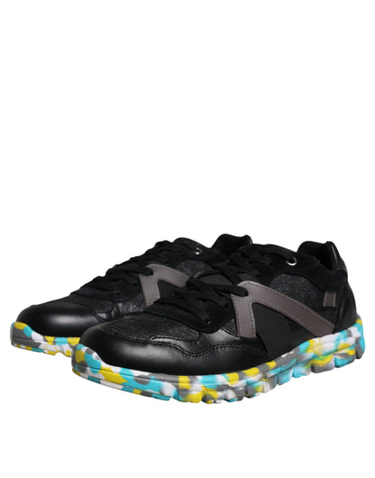 Zapatillas deportivas bajas de poliéster negro para hombre