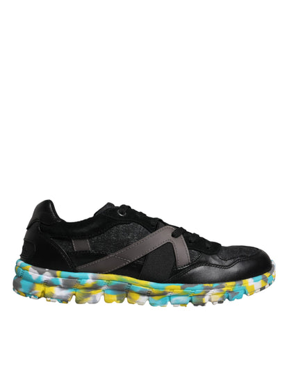 Zapatillas deportivas bajas de poliéster negro para hombre