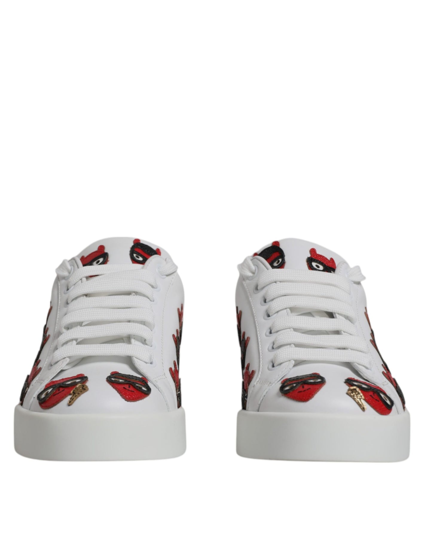 Zapatillas Portofino con cara de diablo blanco