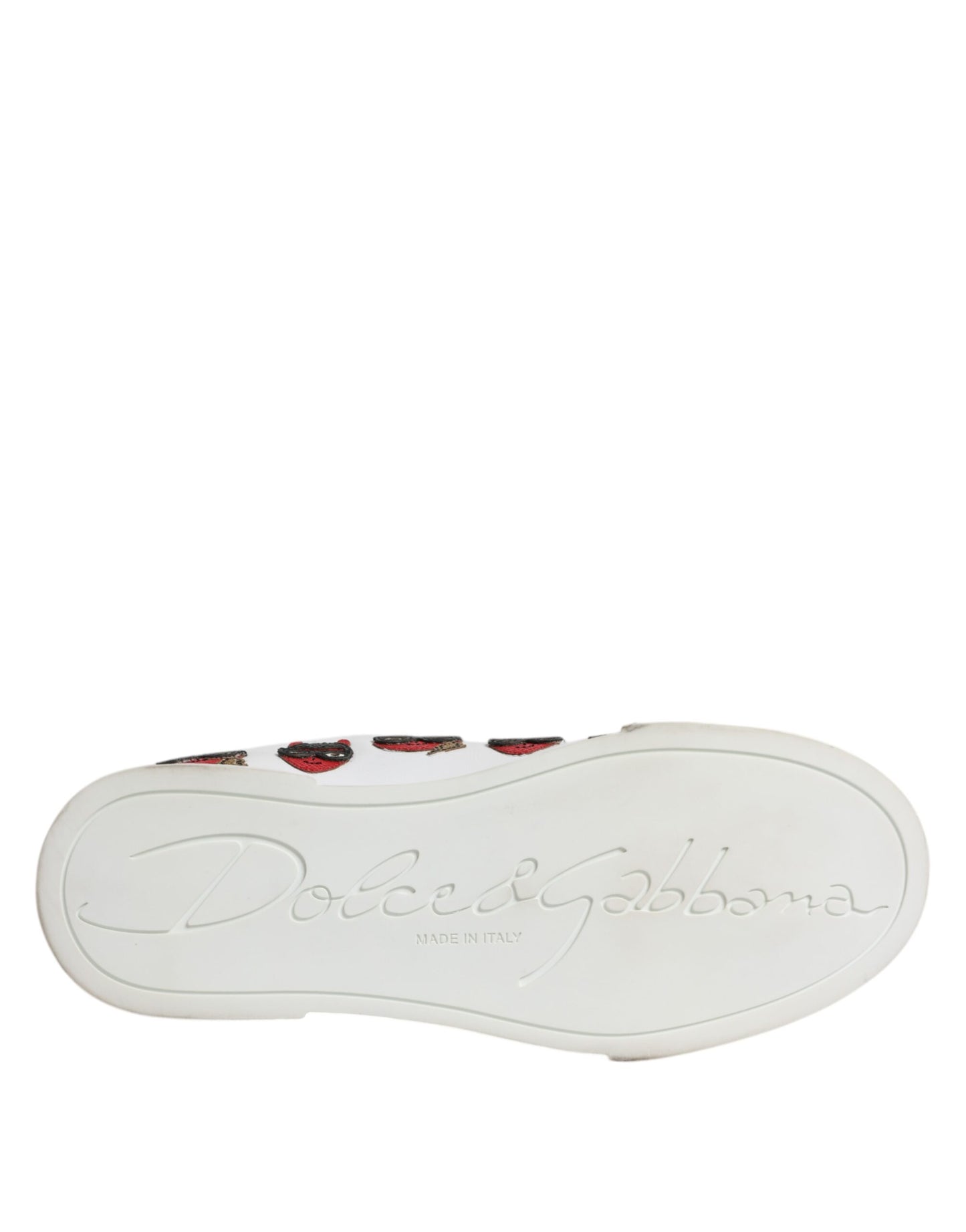 Zapatillas Portofino con cara de diablo blanco