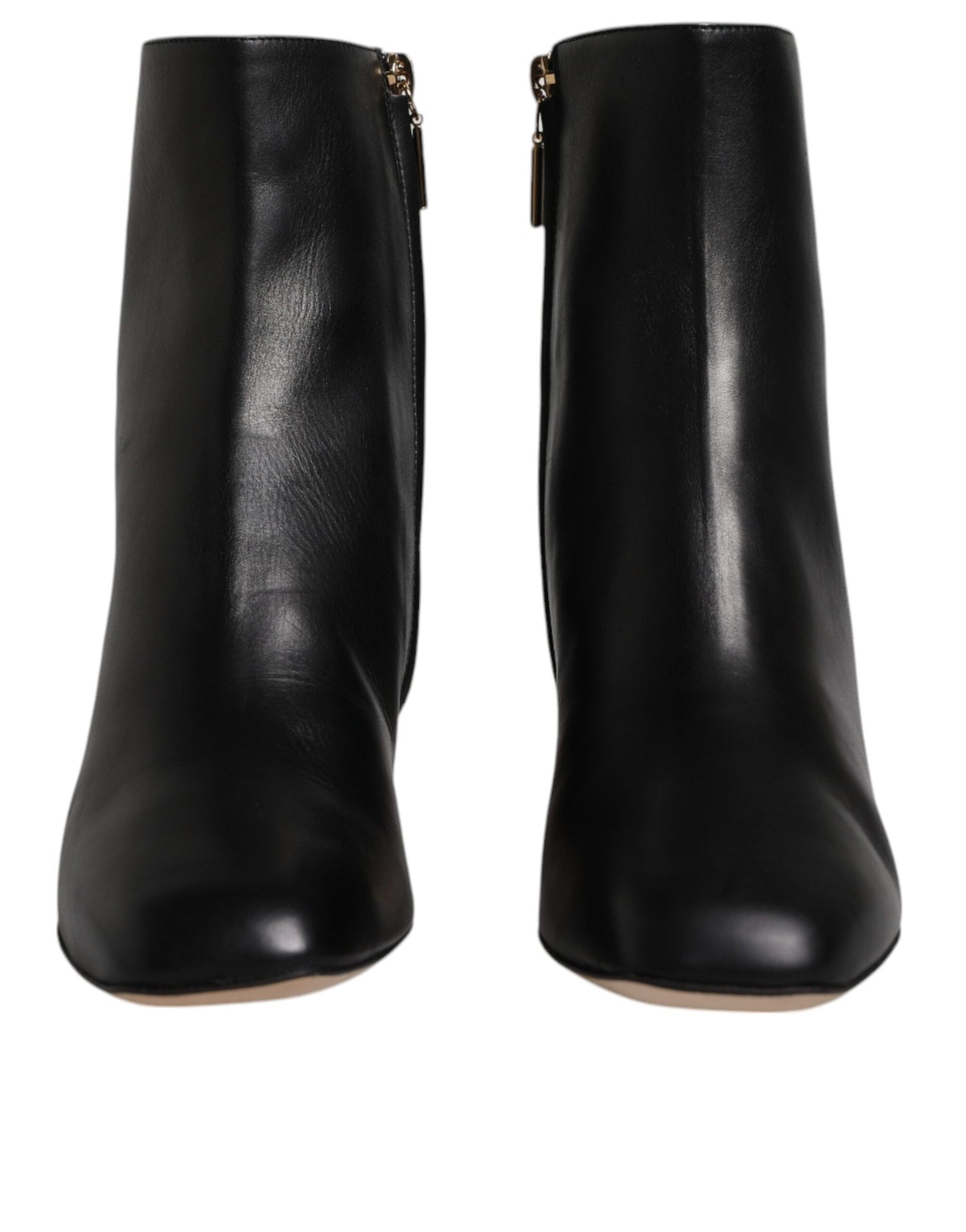 Botas de media pantorrilla de cuero Black Jackie