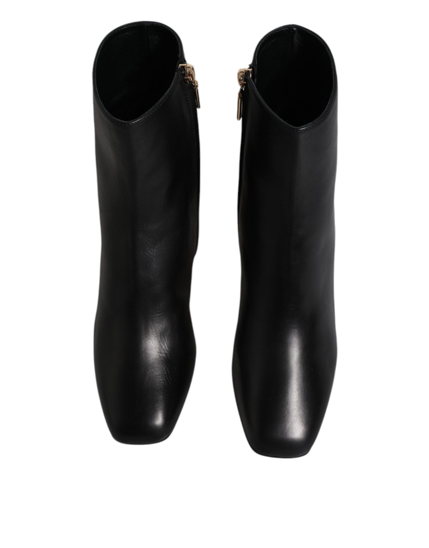 Botas de media pantorrilla de cuero Black Jackie