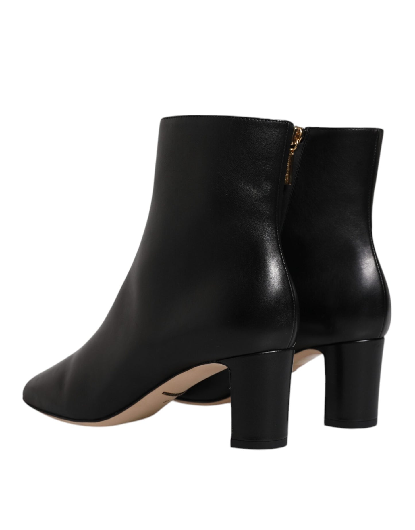 Botas de media pantorrilla de cuero Black Jackie