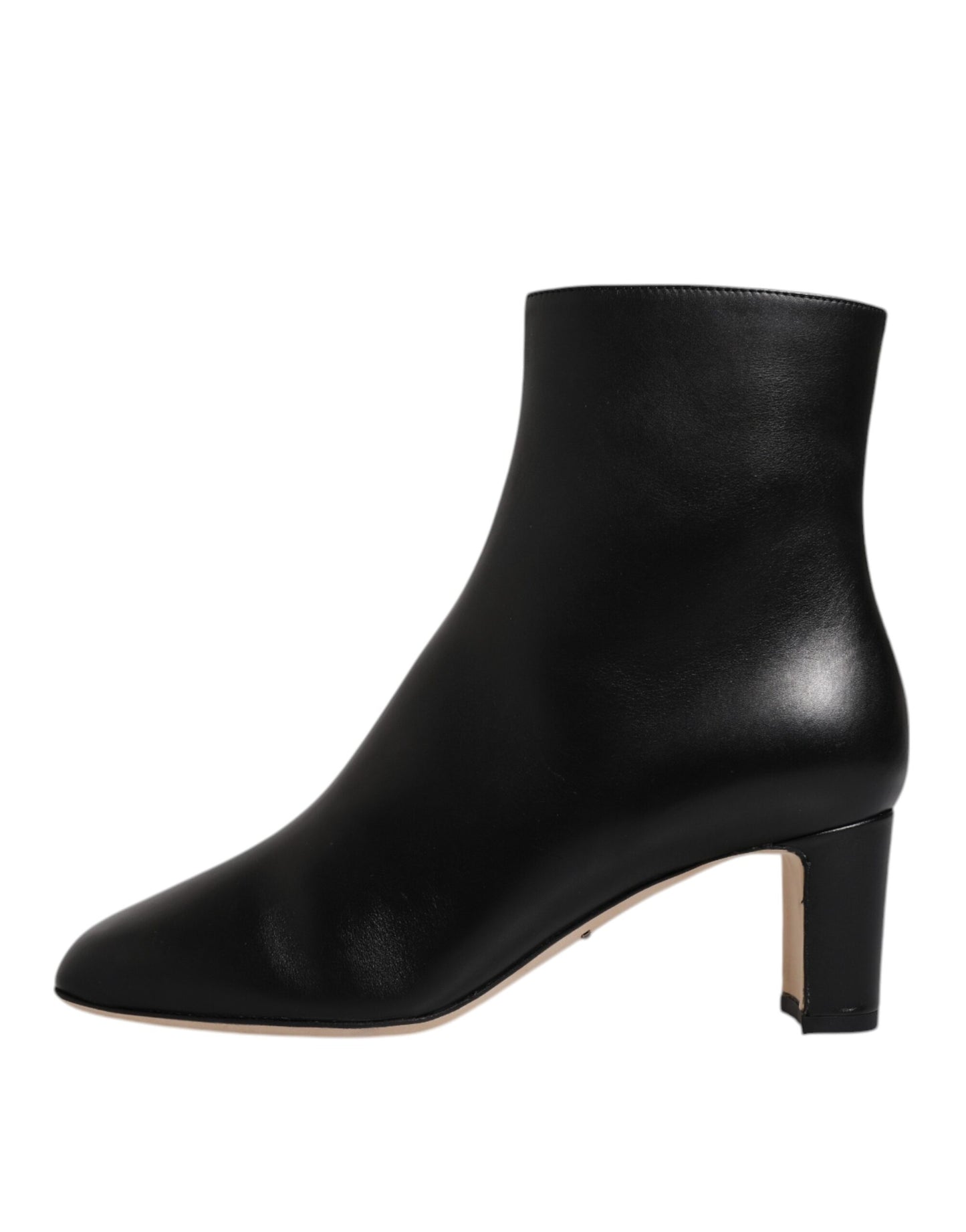 Botas de media pantorrilla de cuero Black Jackie