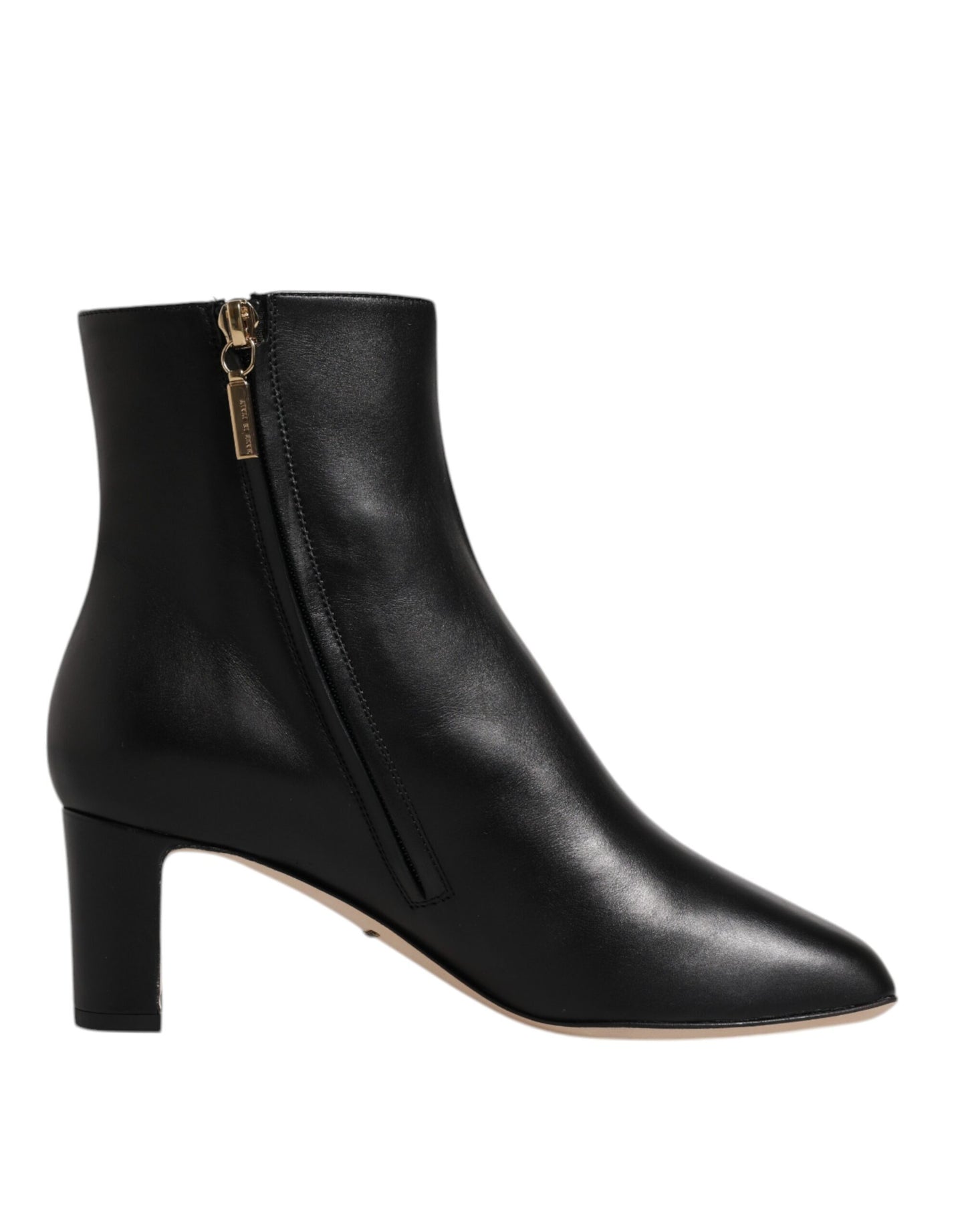 Botas de media pantorrilla de cuero Black Jackie