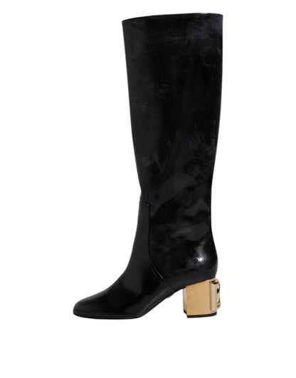 Botas altas Vally de charol negro
