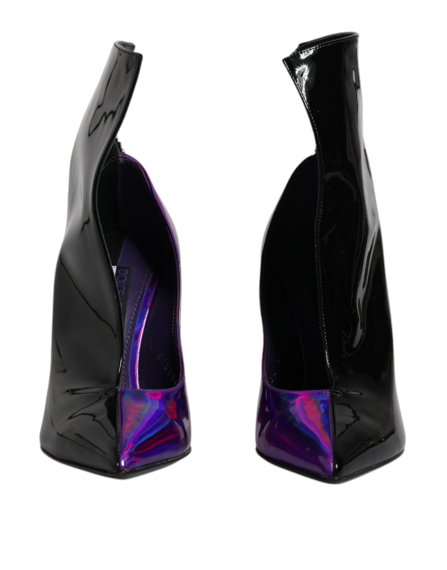 Botines puntiagudos morados y negros