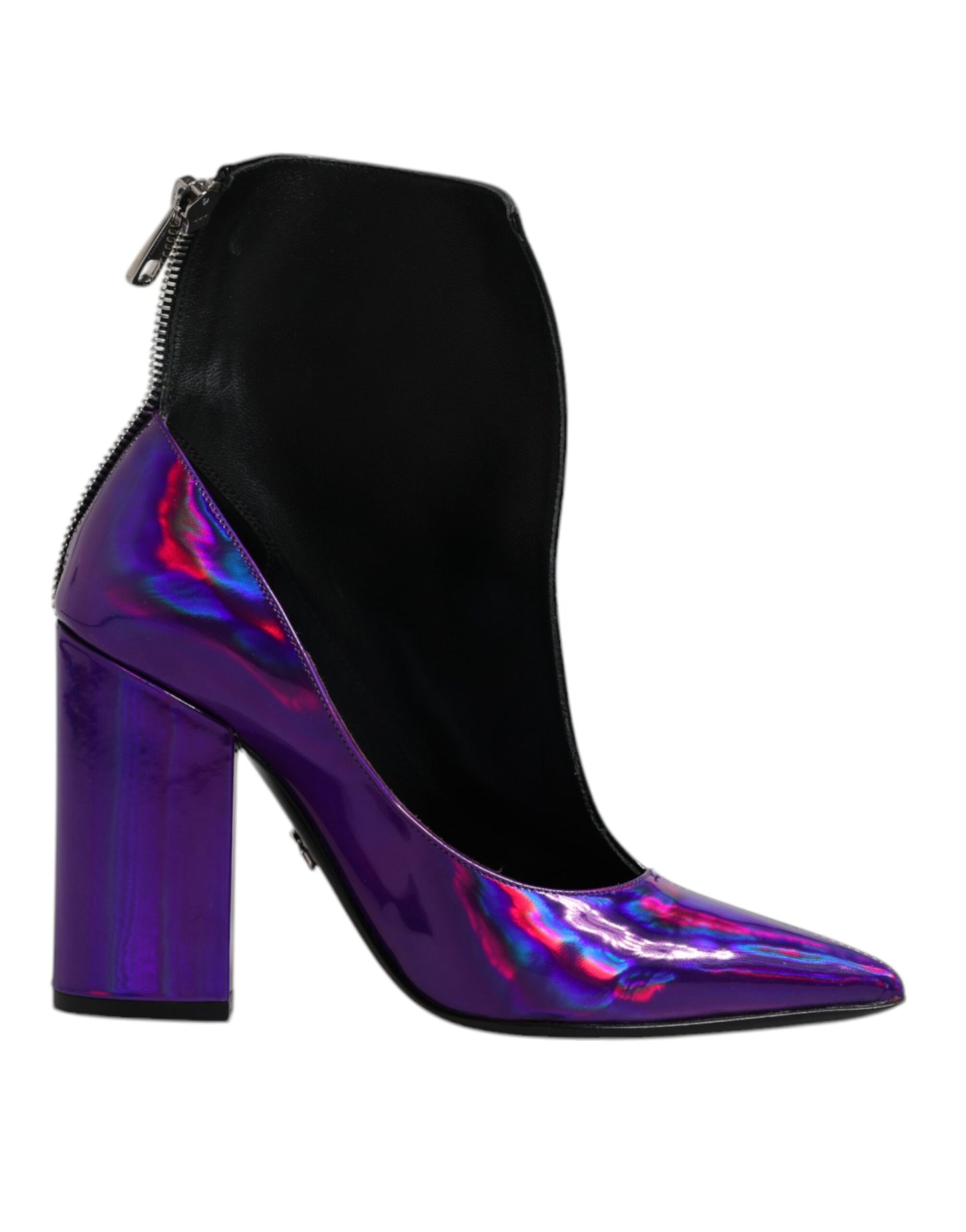 Botines puntiagudos morados y negros