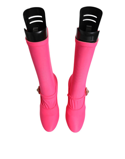 Botas altas Crystal Vally de nailon rosa