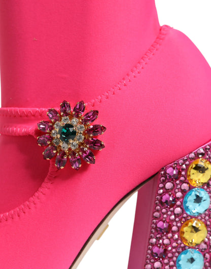 Botas altas Crystal Vally de nailon rosa