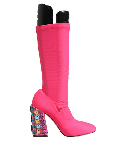 Botas altas Crystal Vally de nailon rosa