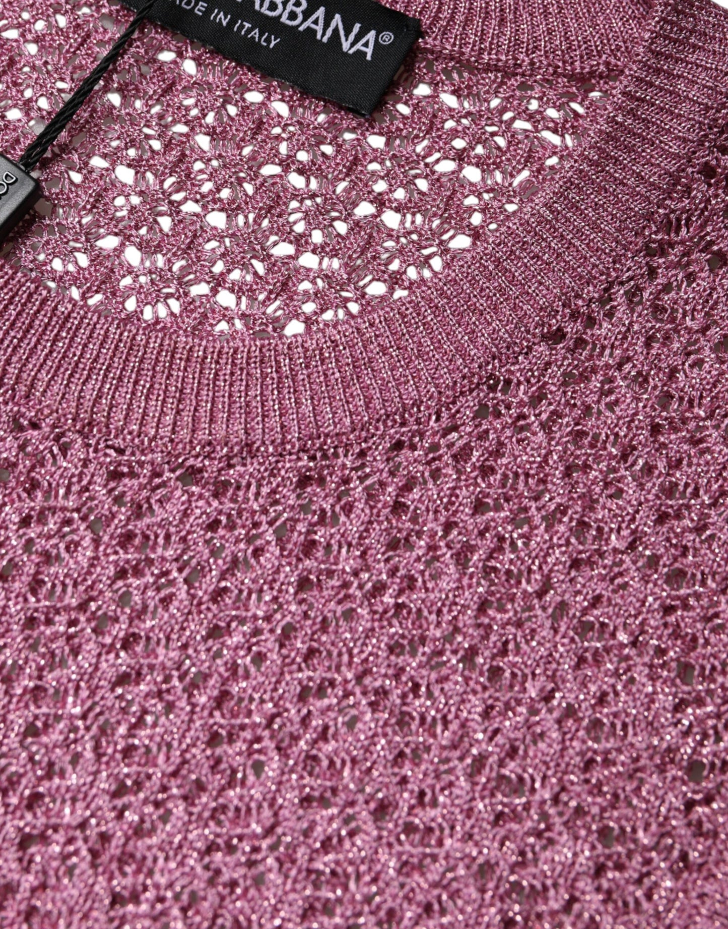 Camiseta sin mangas de malla rosa transparente